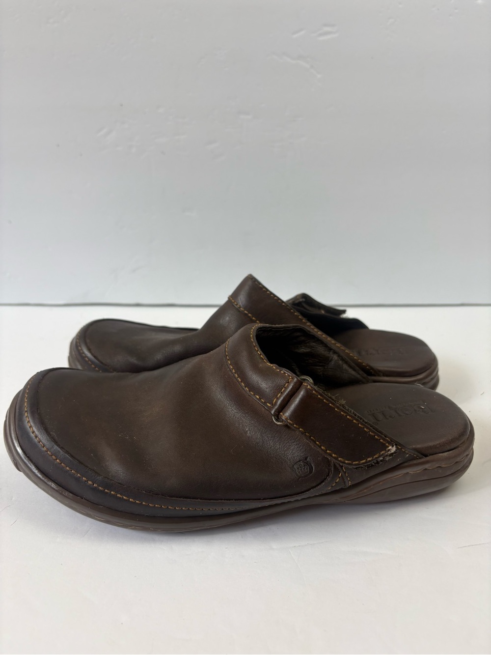 Born Brown Leather Mules Slides Backless Shoes Women’s size 39 8